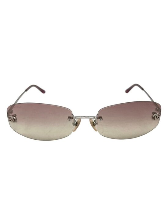 Chanel Sunglasses CC Logo Rimless Gradient Pink Yellow Silver Eyewear main image 7